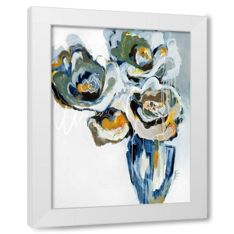 Blooms of Earl Gray White Modern Wood Framed Art Print by Maritz, Angela
