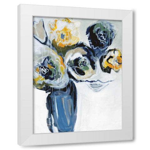 A New Day Blooms White Modern Wood Framed Art Print by Maritz, Angela