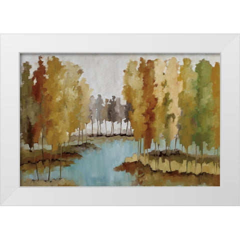 Lake View White Modern Wood Framed Art Print by Ellens, Jacqueline