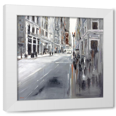 Paris White Modern Wood Framed Art Print by Kadmiri, Aziz