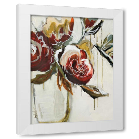 Florist Pickings White Modern Wood Framed Art Print by Maritz, Angela