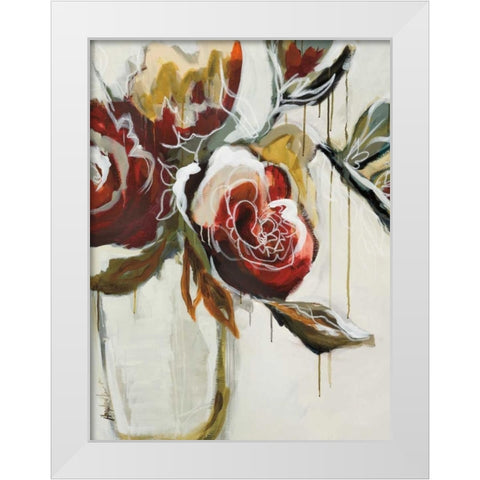 Florist Pickings White Modern Wood Framed Art Print by Maritz, Angela