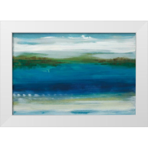 Waterfall  White Modern Wood Framed Art Print by Vindedzis, Rita