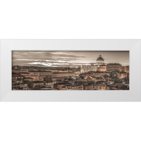 Bella Roma White Modern Wood Framed Art Print by Frank, Assaf