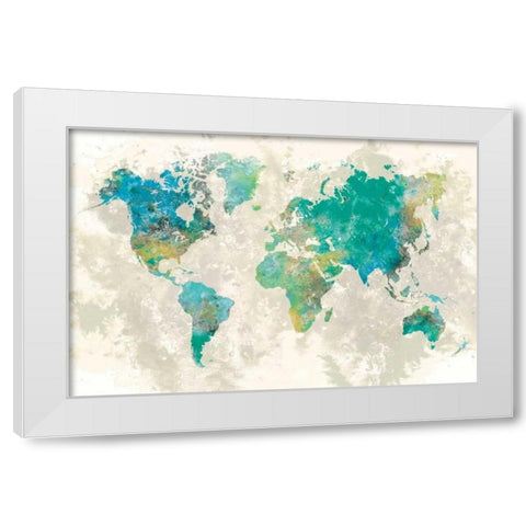 No Borders White Modern Wood Framed Art Print by Fontaine, Stephane