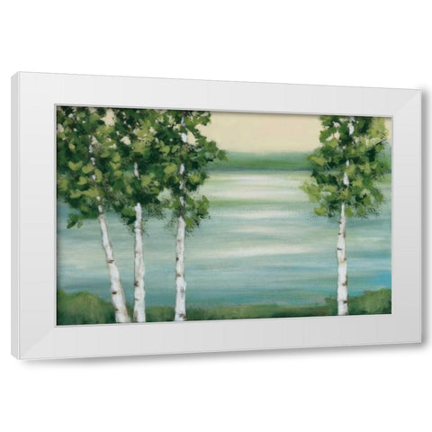 Quiet Lake White Modern Wood Framed Art Print by Vindedzis, Rita