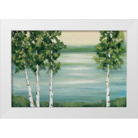 Quiet Lake White Modern Wood Framed Art Print by Vindedzis, Rita