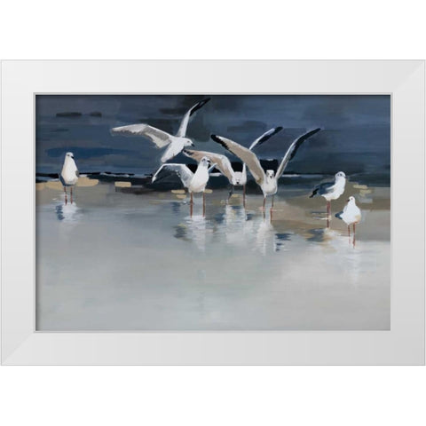 Serenity White Modern Wood Framed Art Print by Maritz, Angela