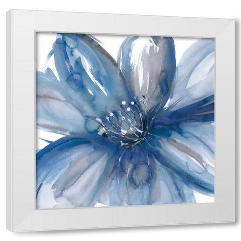 Blue Beauty I White Modern Wood Framed Art Print by Meyers, Rebecca