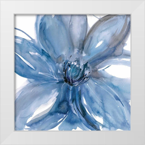 Blue Beauty II White Modern Wood Framed Art Print by Meyers, Rebecca