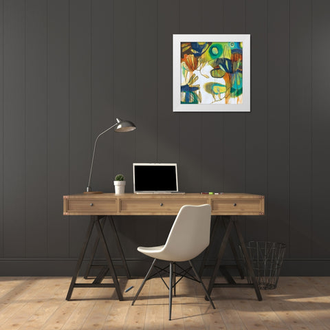 Tropical Burst I White Modern Wood Framed Art Print by Weber, Jennifer