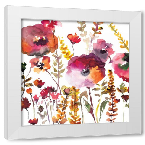 Blooms and Blossoms White Modern Wood Framed Art Print by Meyers, Rebecca