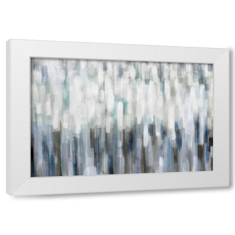 Silver Rain White Modern Wood Framed Art Print by Parker, Karen Lorena
