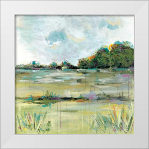 A Morning Walk White Modern Wood Framed Art Print by Bell, Emma
