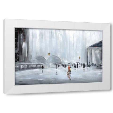 La Gare White Modern Wood Framed Art Print by Kadmiri, Aziz