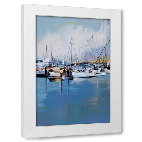 Along the Quay White Modern Wood Framed Art Print by Fitsimmons, A.
