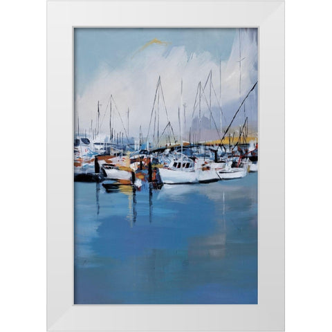 Along the Quay White Modern Wood Framed Art Print by Fitsimmons, A.
