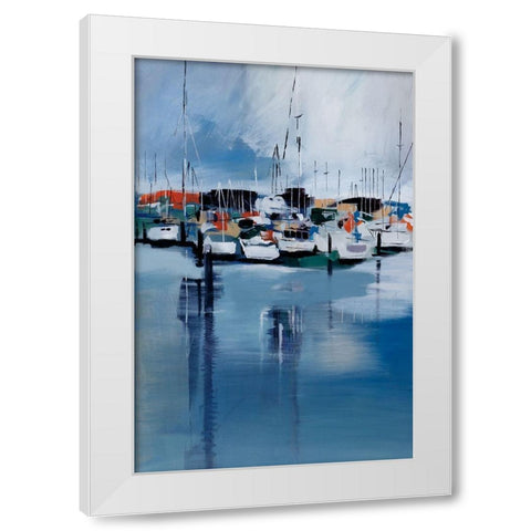 Docked White Modern Wood Framed Art Print by Fitsimmons, A.