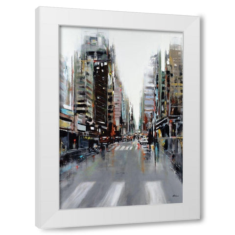 La Ville White Modern Wood Framed Art Print by Kadmiri, Aziz