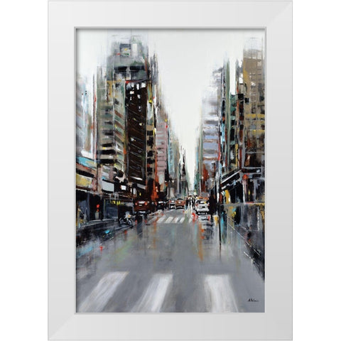 La Ville White Modern Wood Framed Art Print by Kadmiri, Aziz