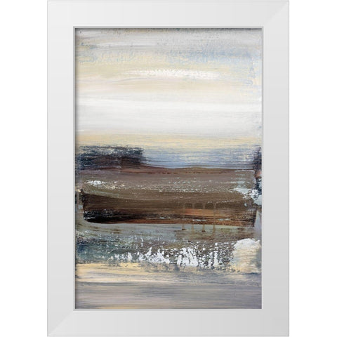 Hint Of Blue White Modern Wood Framed Art Print by Snow, Aerial