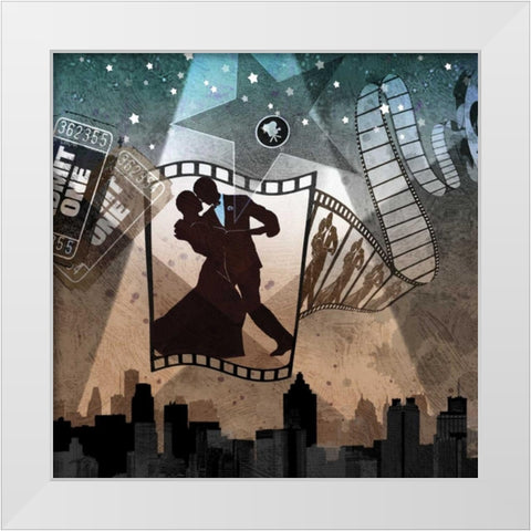 Two Tickets White Modern Wood Framed Art Print by Mallett, Keith