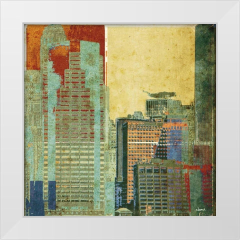 Urban Blocks II White Modern Wood Framed Art Print by NOAH