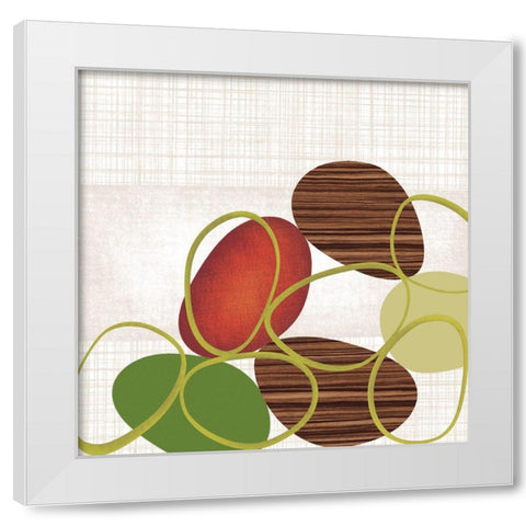 Pebbles And Loops I White Modern Wood Framed Art Print by Venter, Tandi