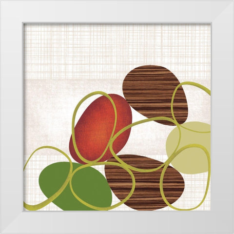 Pebbles And Loops I White Modern Wood Framed Art Print by Venter, Tandi