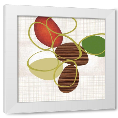 Pebbles and Loops II White Modern Wood Framed Art Print by Venter, Tandi