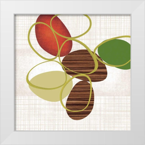 Pebbles and Loops II White Modern Wood Framed Art Print by Venter, Tandi