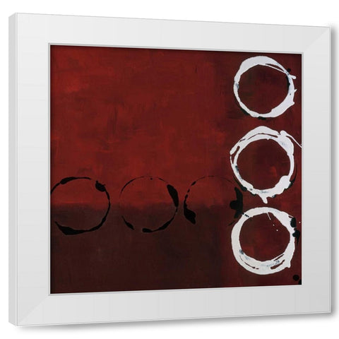 Red Circles II White Modern Wood Framed Art Print by Maitland, Laurie