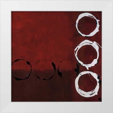 Red Circles II White Modern Wood Framed Art Print by Maitland, Laurie