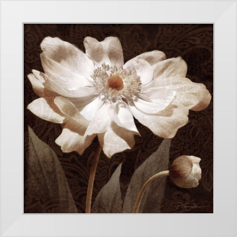 Paisley Blossom I White Modern Wood Framed Art Print by Mallett, Keith