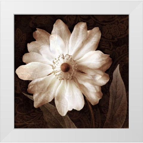 Paisley Blossom II White Modern Wood Framed Art Print by Mallett, Keith