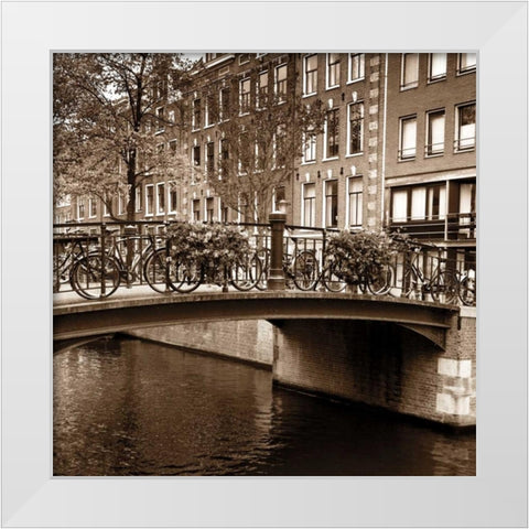 Autumn in Amsterdam III White Modern Wood Framed Art Print by Maihara, Jeff