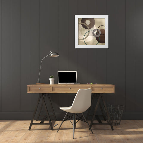 Hoops n Loops I White Modern Wood Framed Art Print by Venter, Tandi