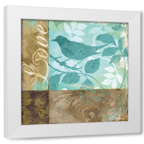 Love White Modern Wood Framed Art Print by Mallett, Keith