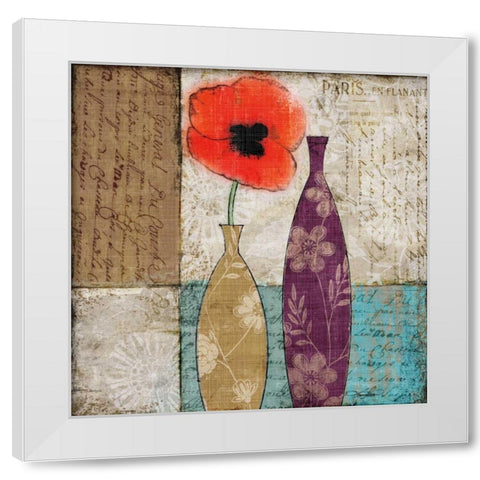 Le Pavot Rouge White Modern Wood Framed Art Print by Mallett, Keith