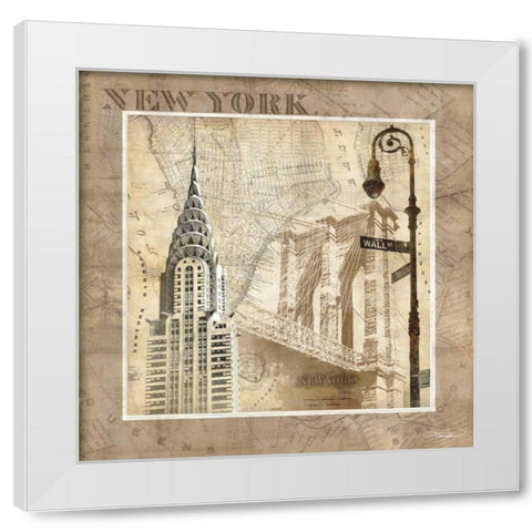 New York Serenade White Modern Wood Framed Art Print by Mallett, Keith