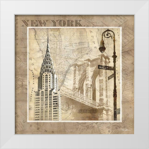 New York Serenade White Modern Wood Framed Art Print by Mallett, Keith