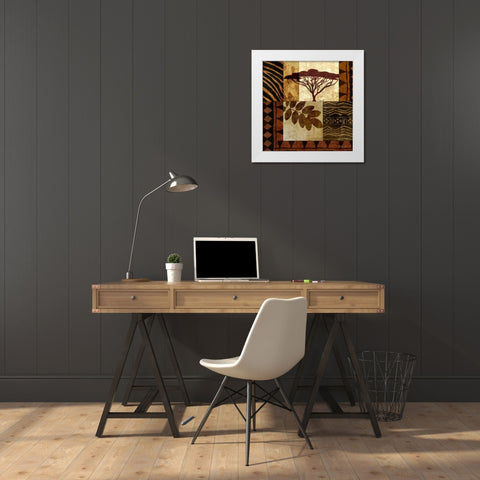 Acacia Sunrise II White Modern Wood Framed Art Print by Mallett, Keith