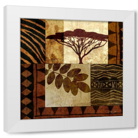 Acacia Sunrise II White Modern Wood Framed Art Print by Mallett, Keith