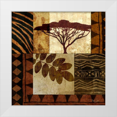 Acacia Sunrise II White Modern Wood Framed Art Print by Mallett, Keith