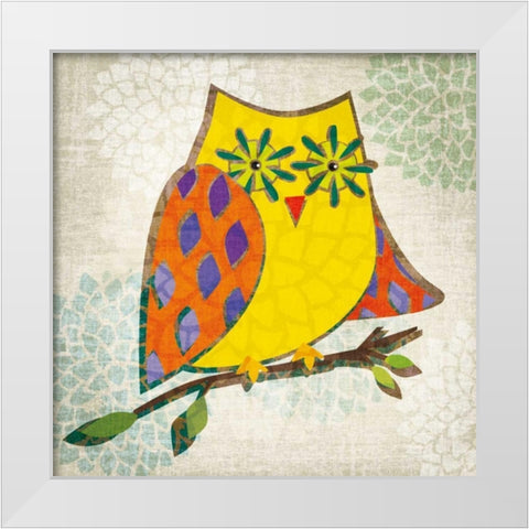 Whos Hoo II White Modern Wood Framed Art Print by Venter, Tandi