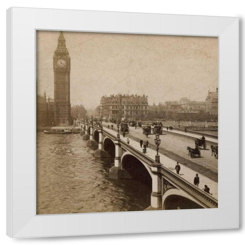 Historical London White Modern Wood Framed Art Print by Atria, Cristin