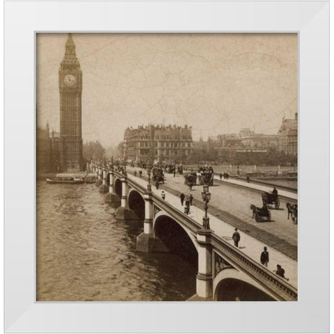 Historical London White Modern Wood Framed Art Print by Atria, Cristin