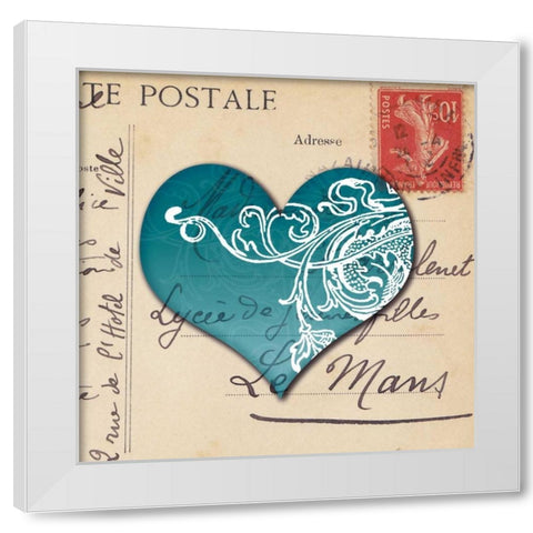 Le CÅ“ur dAmour II White Modern Wood Framed Art Print by Berg, Sabine