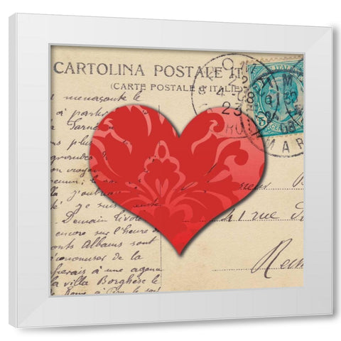 Le CÅ“ur dAmour III White Modern Wood Framed Art Print by Berg, Sabine