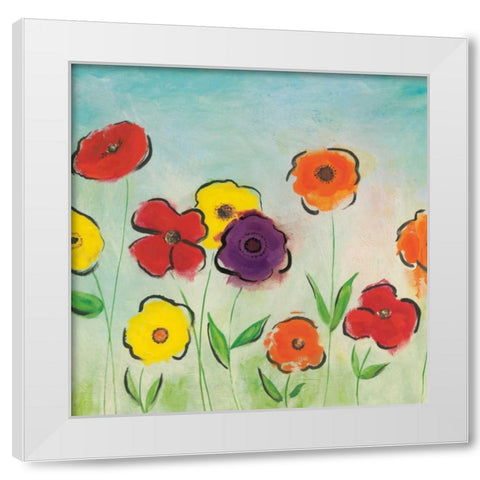 Flowering Garden II White Modern Wood Framed Art Print by Horsfall, Sarah